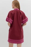 Contrast Color Border Dress