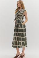 Sleeveless Button Down Midi Dress