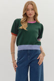 Crew Neck Color Block Sweater