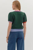 Crew Neck Color Block Sweater