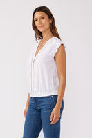 Embroidered Lattice Trim Top