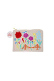 Embroidered San Francisco Flowers Pouch