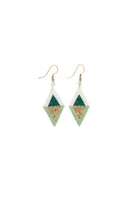 Emerald Flipped Triangle Diamond Earrings