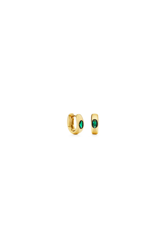Emerald Green Chunky Hoop Earrings