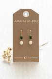 Emerald and Pearls Drop Earrings