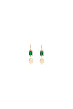 Emerald and Pearls Drop Earrings