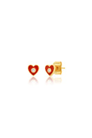 Enamel Heart Studs With CZ Accent