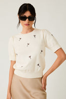 Espresso Martini Embroidered Knit Top