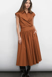 Etienne Smocked Waist Gathered Midi Skirt
