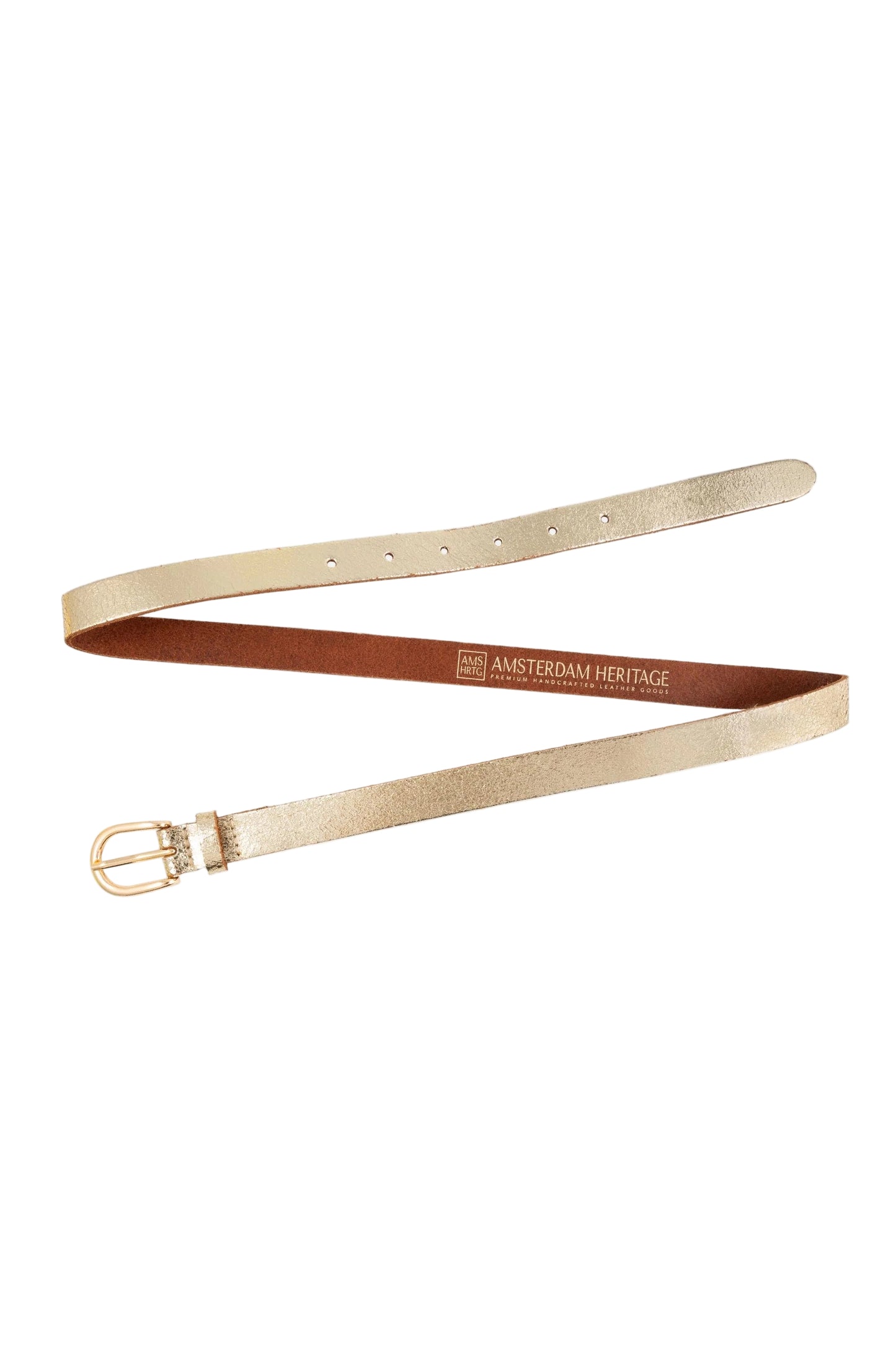 Eva Metallic Leather Belt Gold