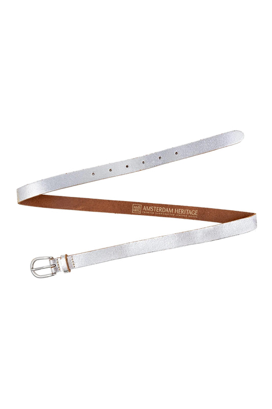 Eva Metallic Leather Belt Silver