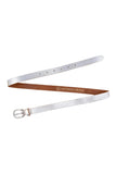 Eva Metallic Leather Belt Silver
