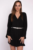 Eva Metallic Leather Belt Silver