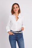 Eva Metallic Leather Belt Silver