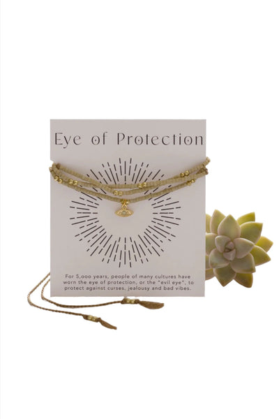 Bone Eye of Protection Wrap Bracelet