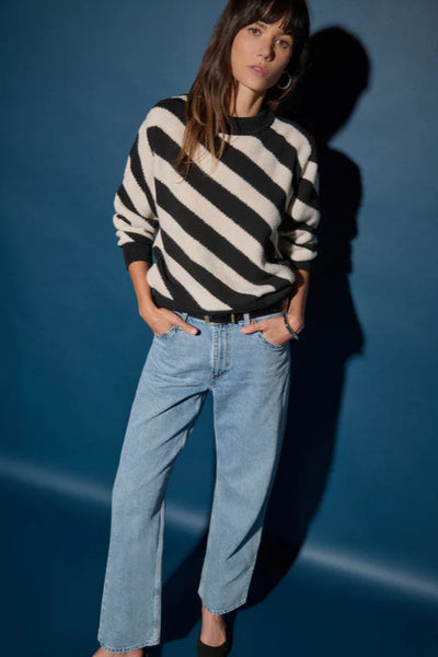 Fabienne Parchment Stripe Sweater