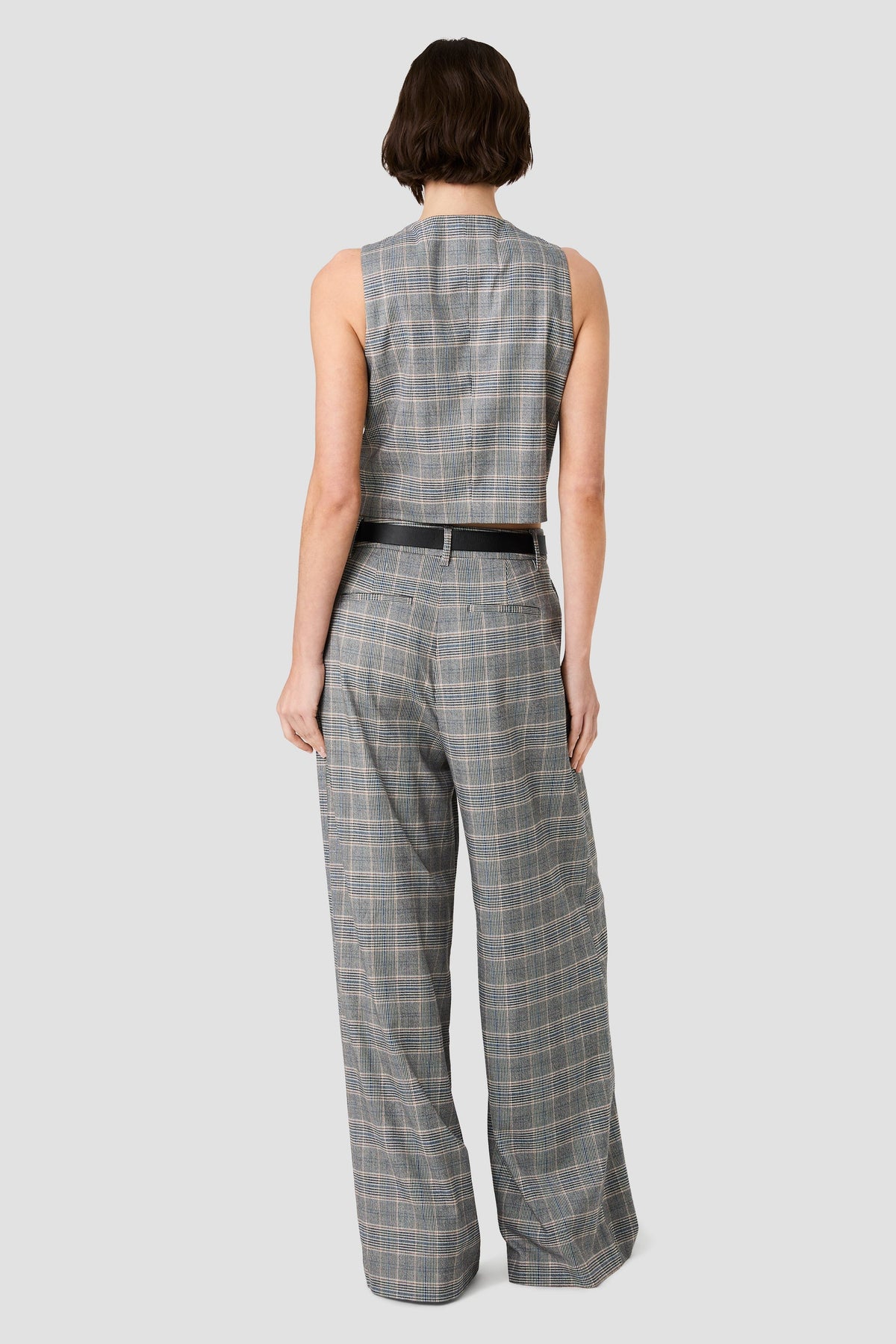 Matteo Plaid Wide Leg Trousers