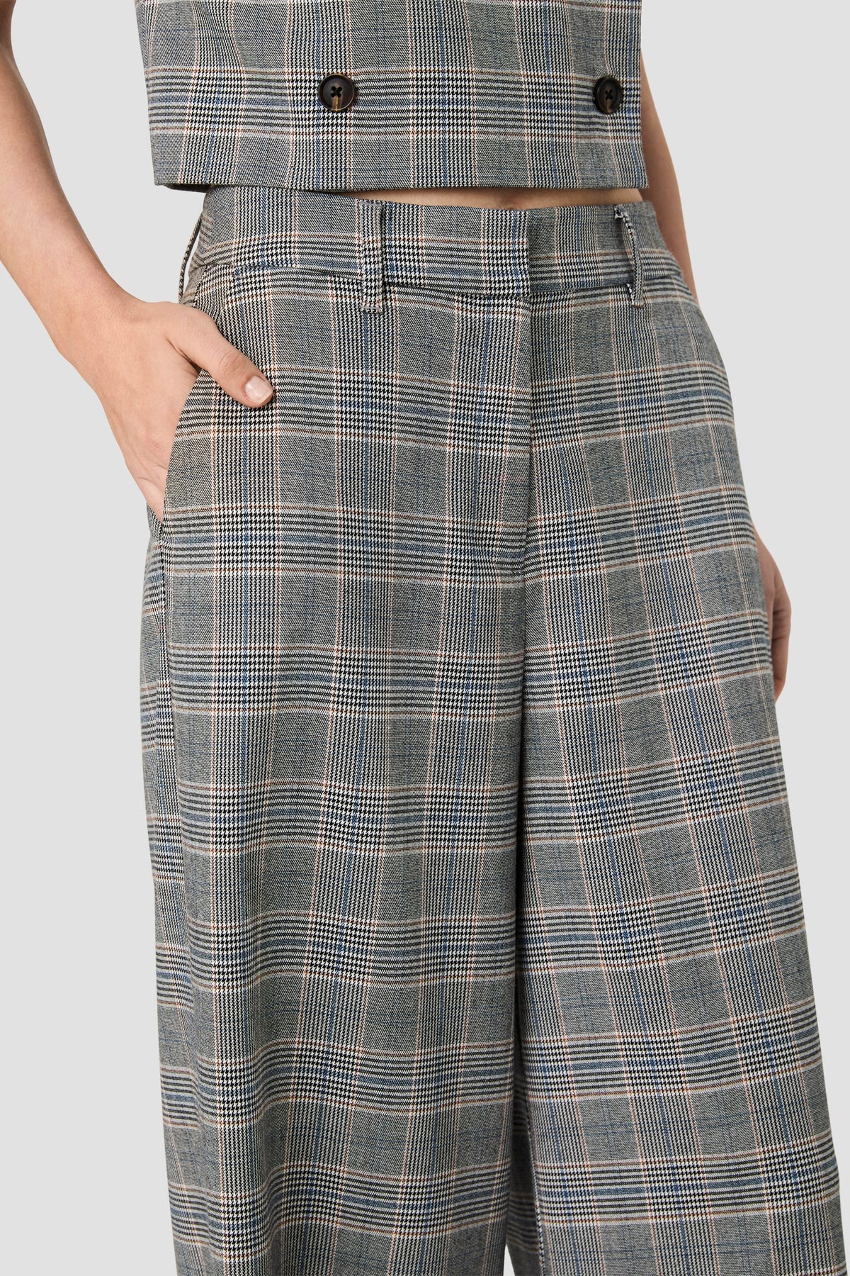 Matteo Plaid Wide Leg Trousers