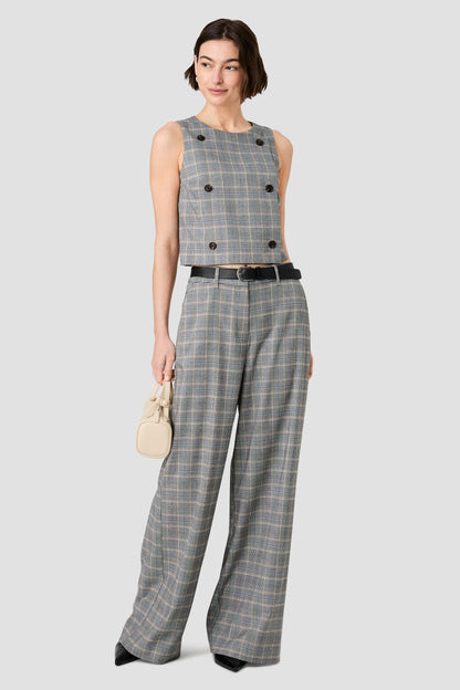 Matteo Plaid Wide Leg Trousers