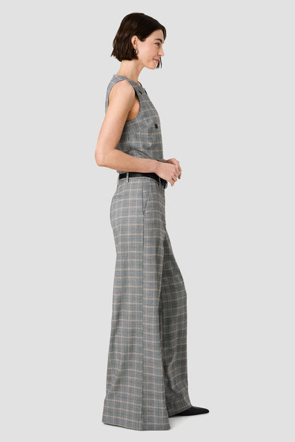 Matteo Plaid Wide Leg Trousers