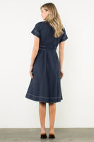 Denim Button Down Flare Dress