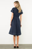 Denim Button Down Flare Dress