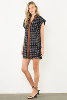 Short Sleeve Embroidered Detail Dress