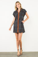 Short Sleeve Embroidered Detail Dress