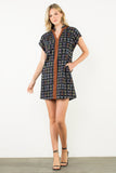 Short Sleeve Embroidered Detail Dress
