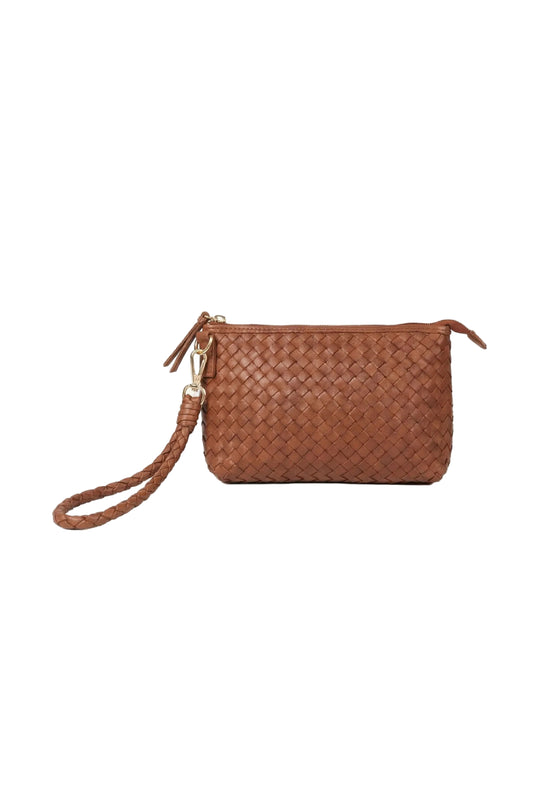 Fabrie Woven Crossbody Bag Camel