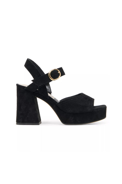 Fatima Platform Heels Onyx Suede