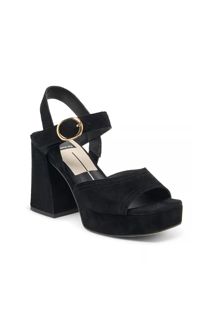 Fatima Platform Heels Onyx Suede