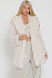 Faux Fur Single Button Coat