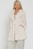 Faux Fur Single Button Coat