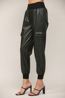 Faux Leather Cargo Jogger