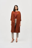 Faux Suede Belted Coat