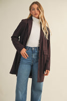 Faux Suede Topcoat