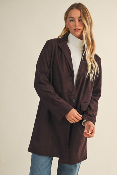 Faux Suede Topcoat