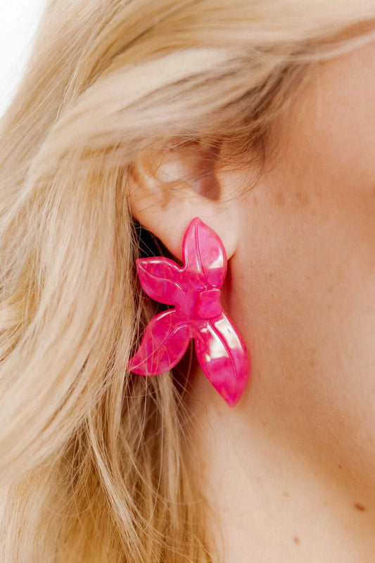 Fern Statement Earrings Cosmic Pink