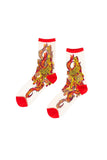 Flaming Cheetah Sheer Crew Sock