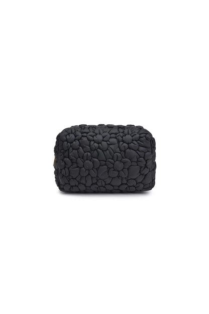 Flora Pop Nylon Cosmetic Pouch Black