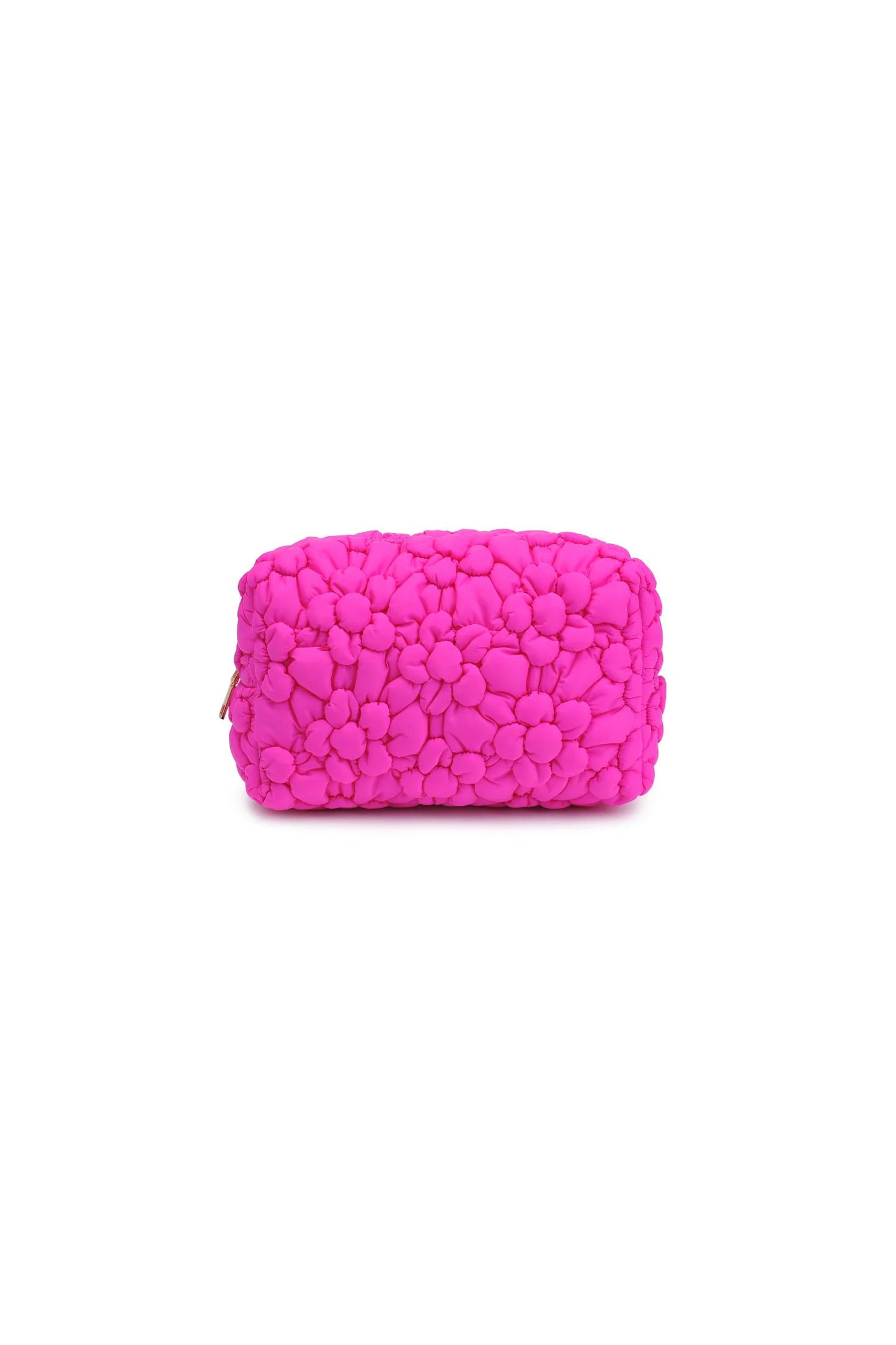 Flora Pop Nylon Cosmetic Pouch Fuchsia