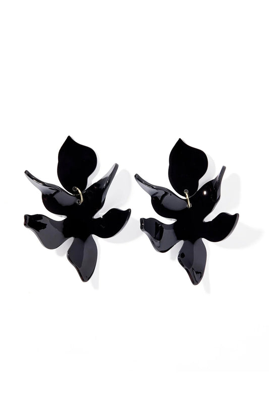 Flora Statement Earrings True Black