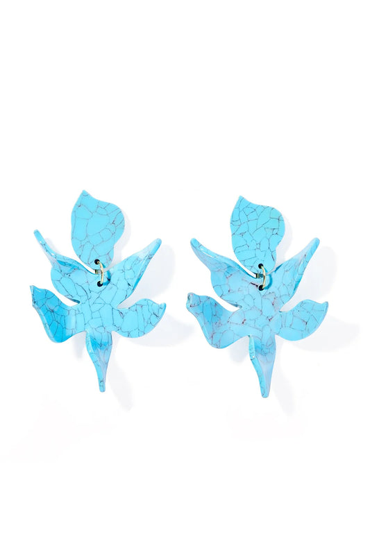 Flora Statement Earrings Turquoise