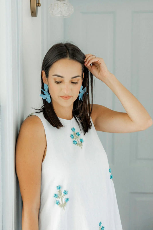 Flora Statement Earrings Turquoise