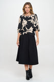 Floral 3/4 Sleeve Front Twist Top