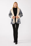 Floral Denim Sherpa Hooded Jacket