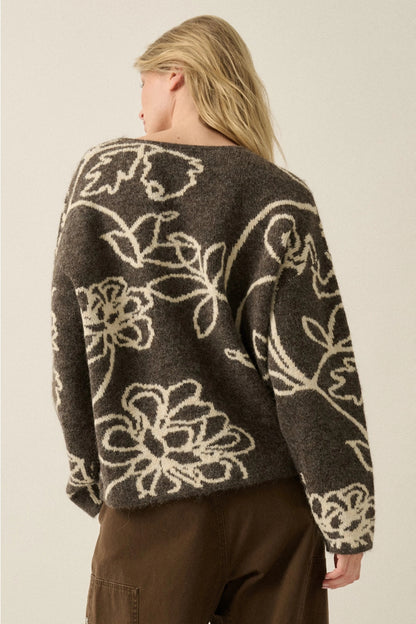 Floral Drop Shoulder Sweater