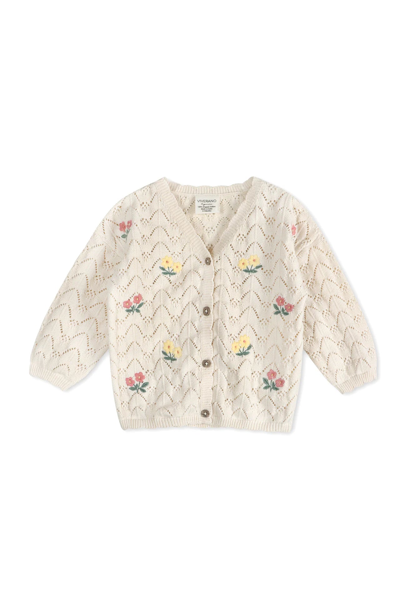 Floral Embroidered Baby Cardigan