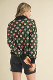 Floral Half Zip Sweater